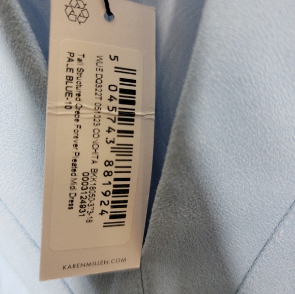 Karen MillenStructured Crepe Forever Pleated Midi Dress NWT Size 6 - Picture 6 of 8